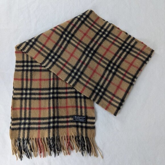 Burberrys Unisex Winter Scarf Beige – Pre-Owned – Lambswool Classic Check Scarf - Picture 1 of 6